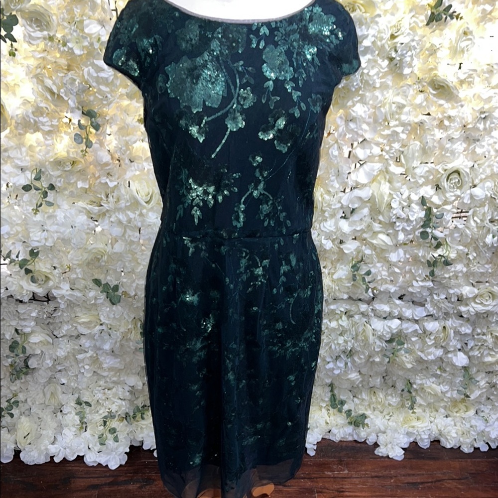 Elegant Green Floral Dress